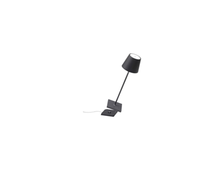 Candeeiro de Mesa Poldina Pro Led Cinzento Escuro Recarregável e Regulável ZAFFERANO