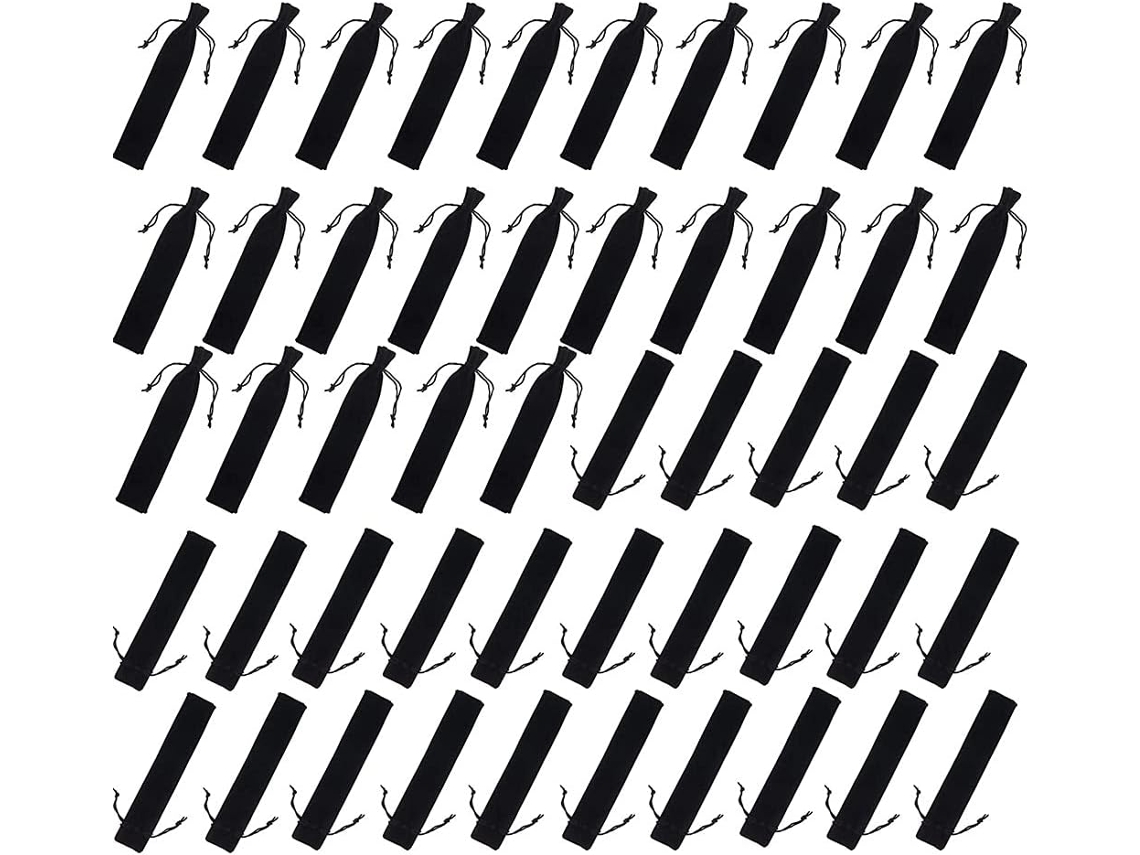Pacote com 100 Bolsos de Veludo Preto SFUSHOS