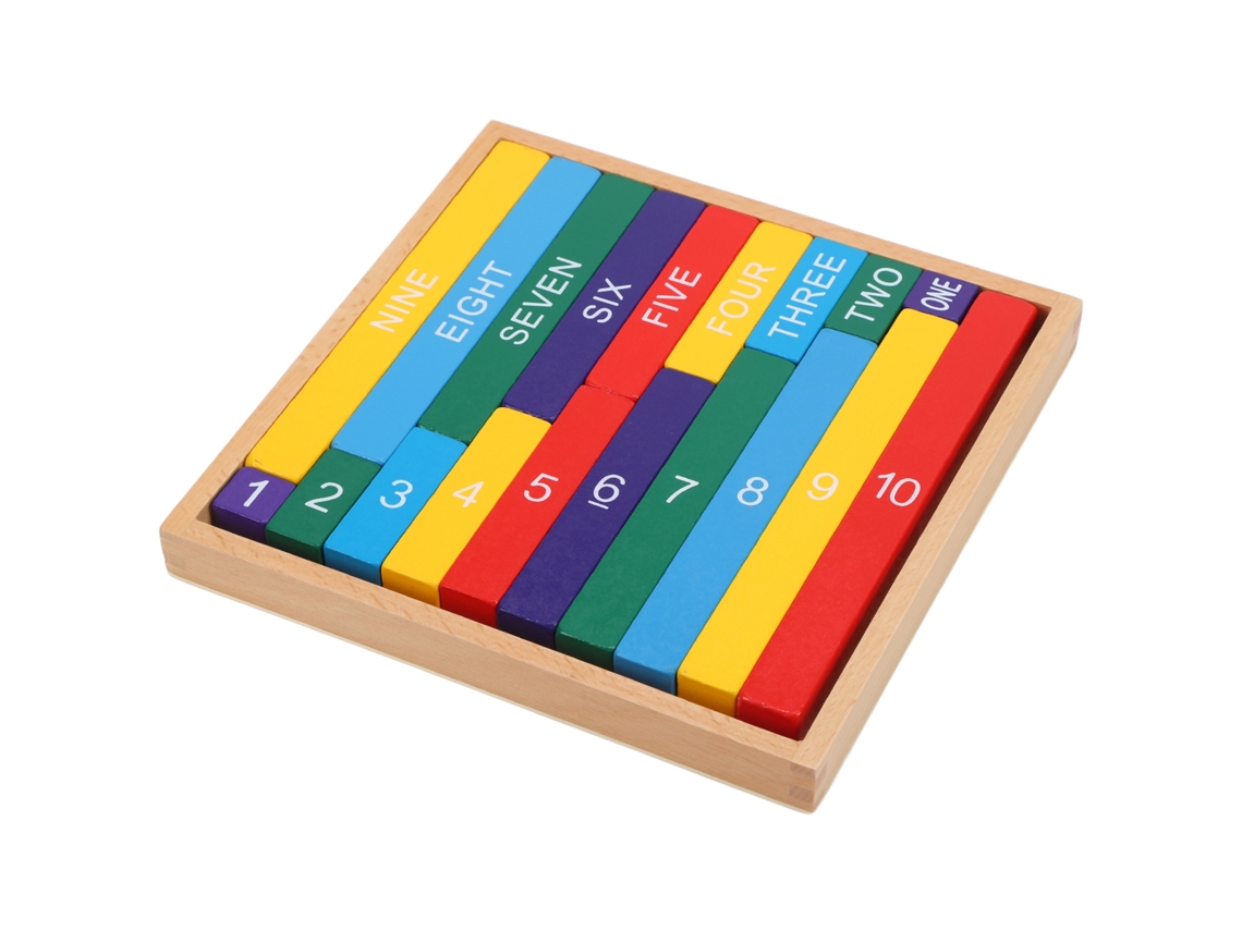Barra Decimal Colorida Material Didático Montessori De Madeira Para Aprendizagem Matemática Crianças