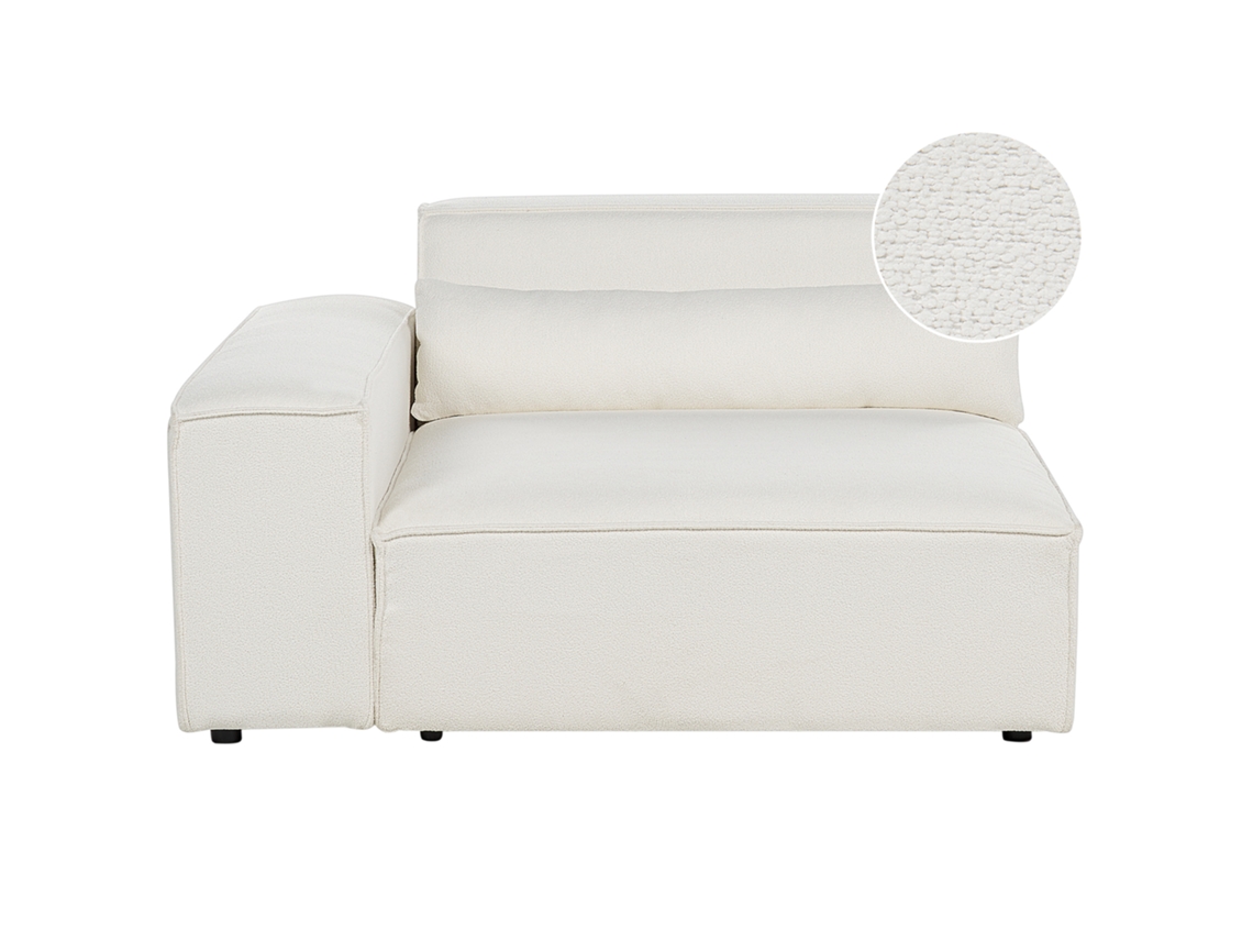 Módulo de Canto BELIANI Hellnar de Bouclé Branco Creme 131x126x70