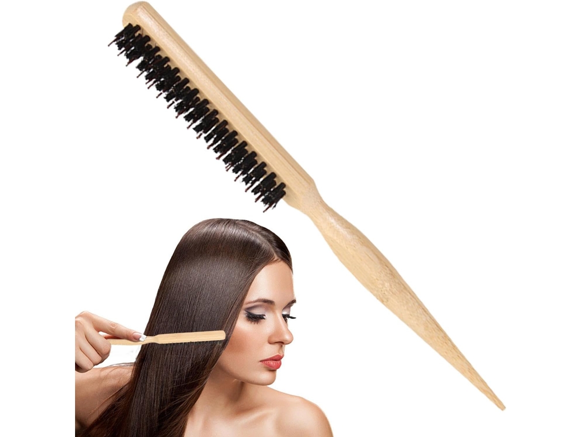 Escova De Cabelo Com 3 Fileiras De Cerdas De Nylon Para Cabelos Finos.