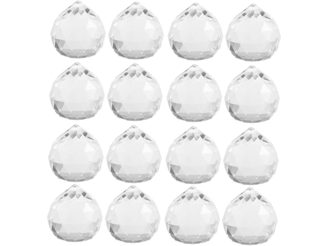 Conjunto de 12 Pingentes de Cristal Transparente para Lustres, Decoração Diy para Casamentos e Eventos. SFUSHOS