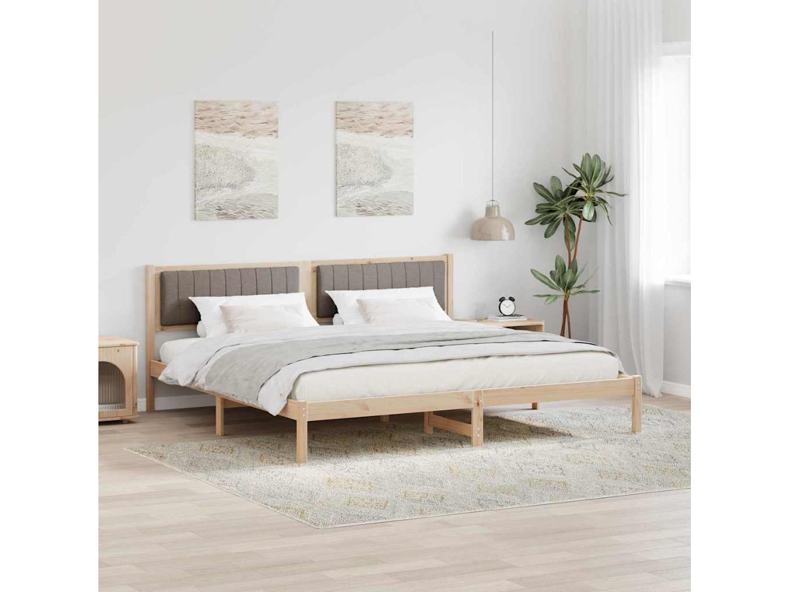 Vidaxl Estrutura Da Cama Cinzento-acastanhado 200 X 200 Cm