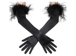 2026-luvas De Ópera Longas De Satin Com Plumas Estilo 1920 Para Noiva E Festas Formais