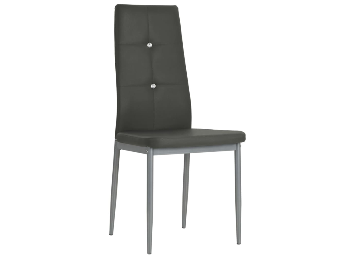 Cadeiras de Jantar 4 Pcs Couro Artificial Cinzento MAISON EXCLUSIVE