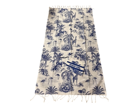 Telo Da Mare Adulto Unisex Lovely Beach Ls00168 Wild_blue Cotone Organico