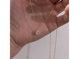 um Colar Deslumbrante em Prata de Lei 925 com um Design Cravejado de Zircônias em Formato de Gota, Perfeito para um Visual Luxuoso. MDUG (ouro)