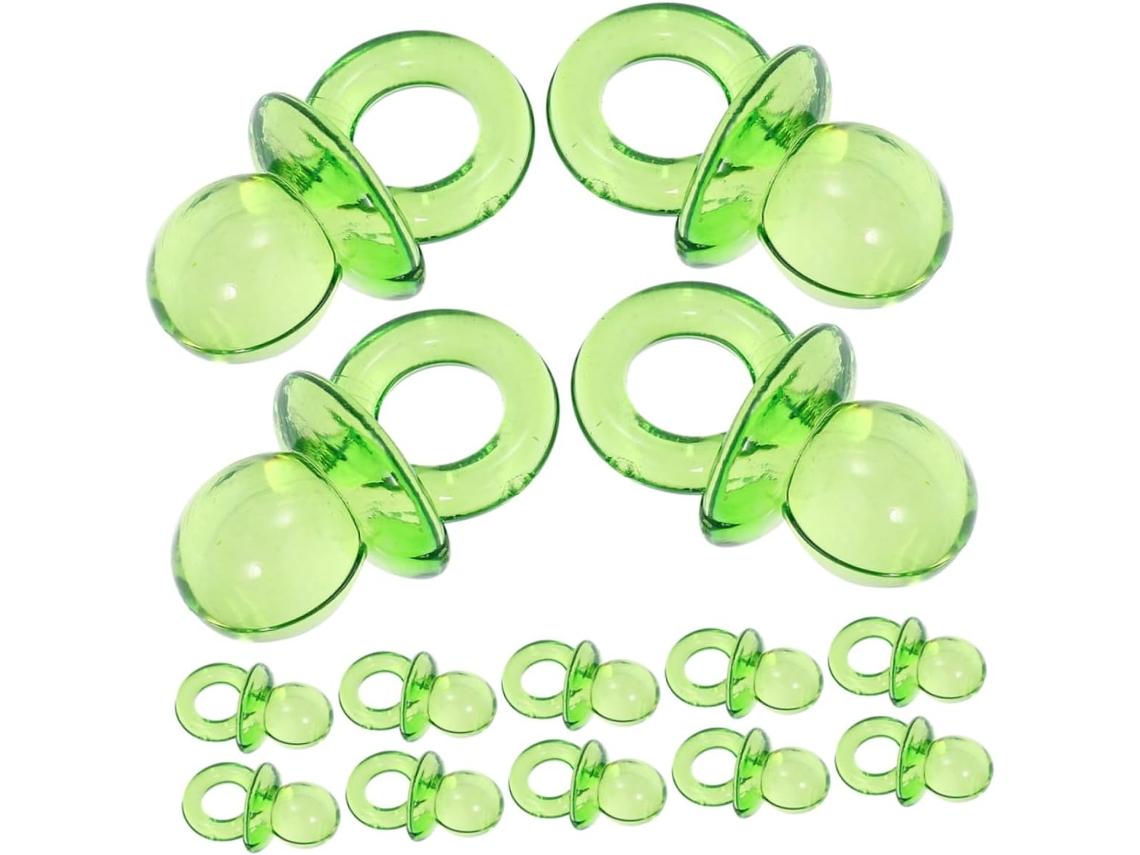 Chupetas Em Miniatura Para Chá De Bebê, Para Meninos E Meninas, 50 Unidades, Acrílico Verde Transpar Gokoco