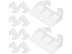 Kit De Reparo Fundo Gaveta Com 10 Peças Corrediças Plásticas Brancas Para Guarda Roupas E Armários Fácil Instalação
