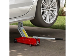 Macaco Hidráulico Compacto, Proteção Contra Sobrecarga, Suv 2t, 120-300mm, Vermelho E Amarelo