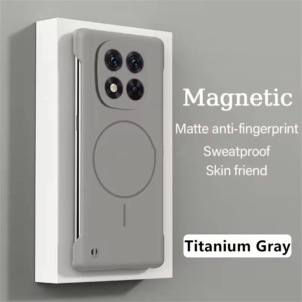 (cinza Titânio, Redmi Note 14 Pro 5g (global)) Capa Magnética De Bobina Fina Sem Moldura, Ultrafina E Protetora, Agradável À Pele.