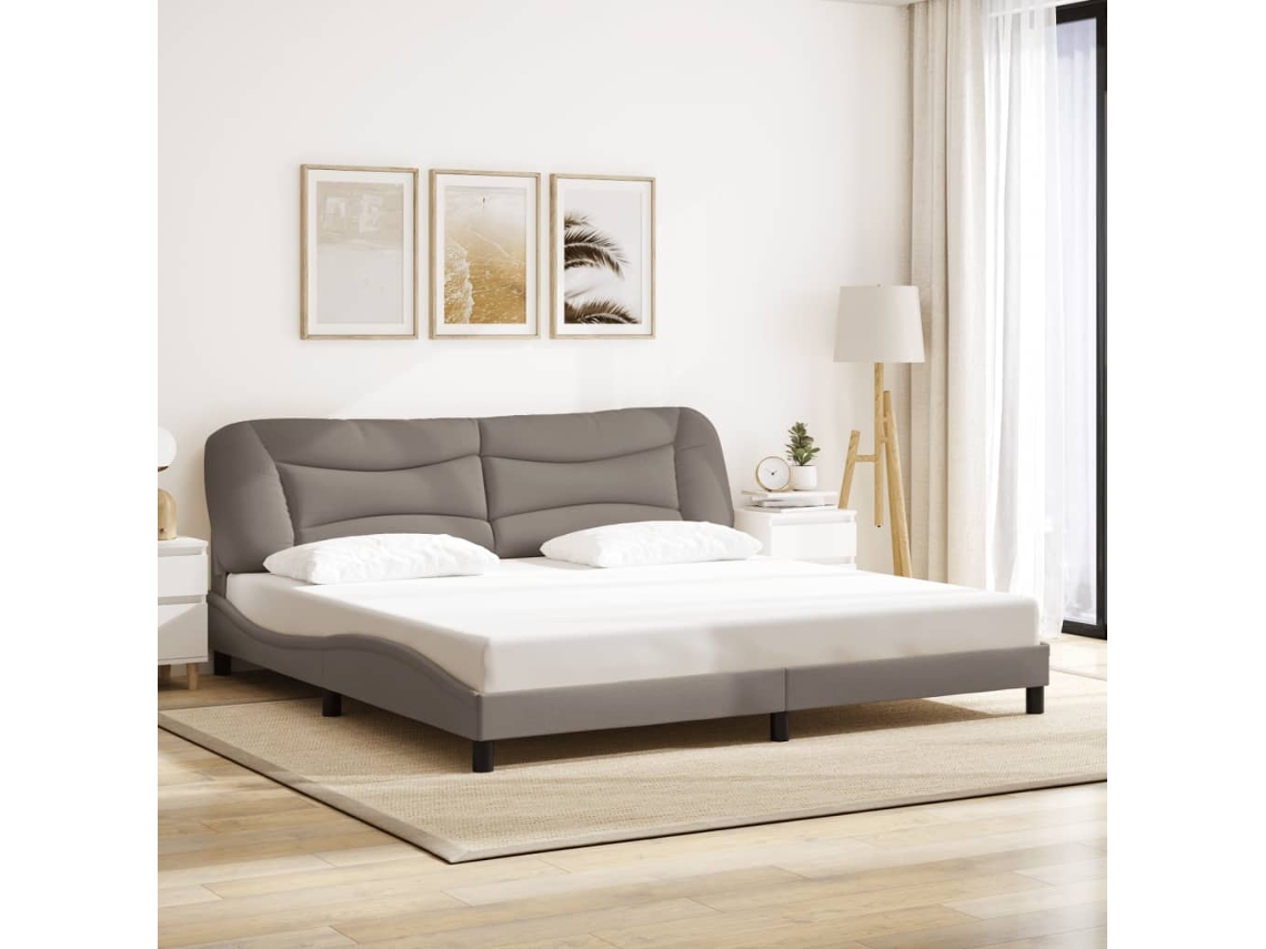 Cama Sem Colchão Lovely Home Tecido Cinzento (200x200)