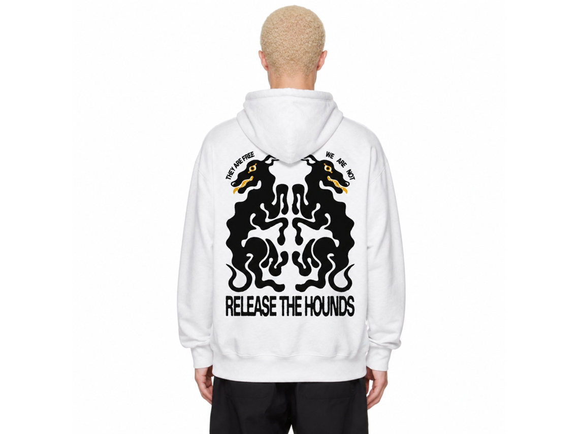Rockinstone Hounds White Hoodie Unique Designer Style