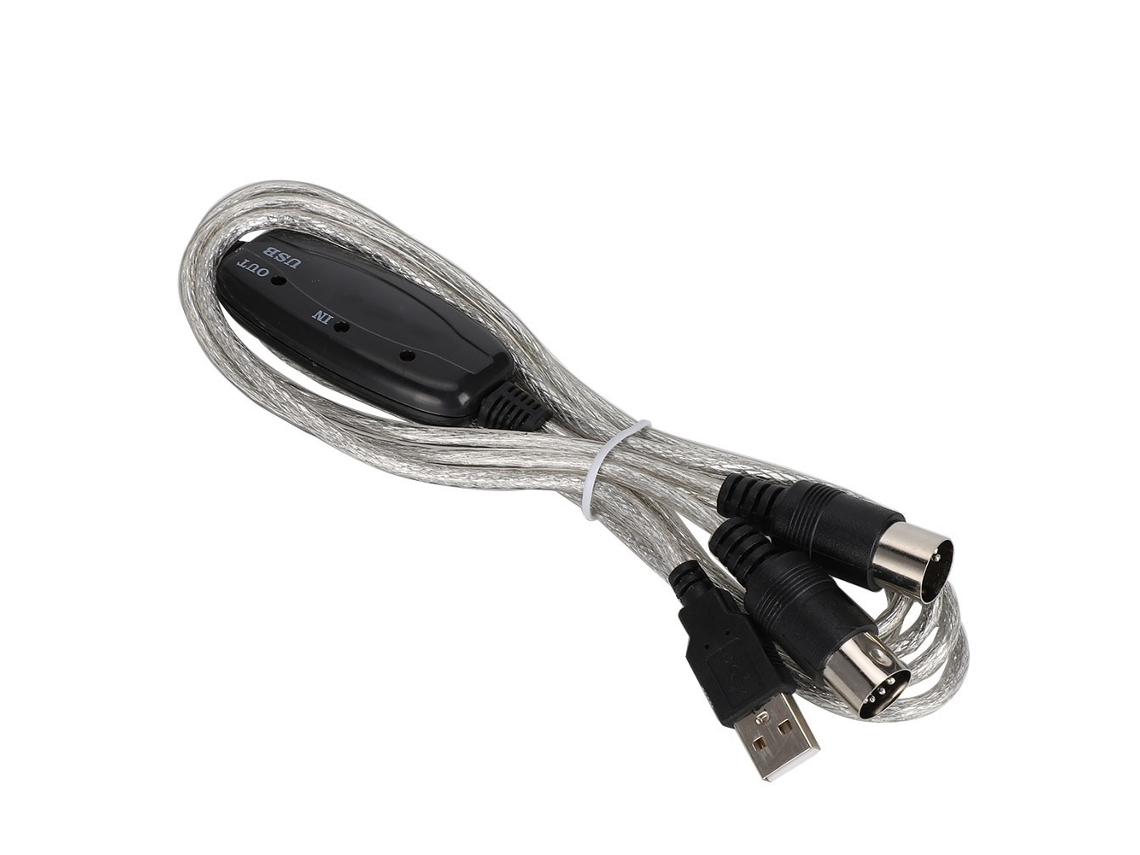 Cabo De Interface Usb Midi, Com Led, Entrada/saída - Elysve