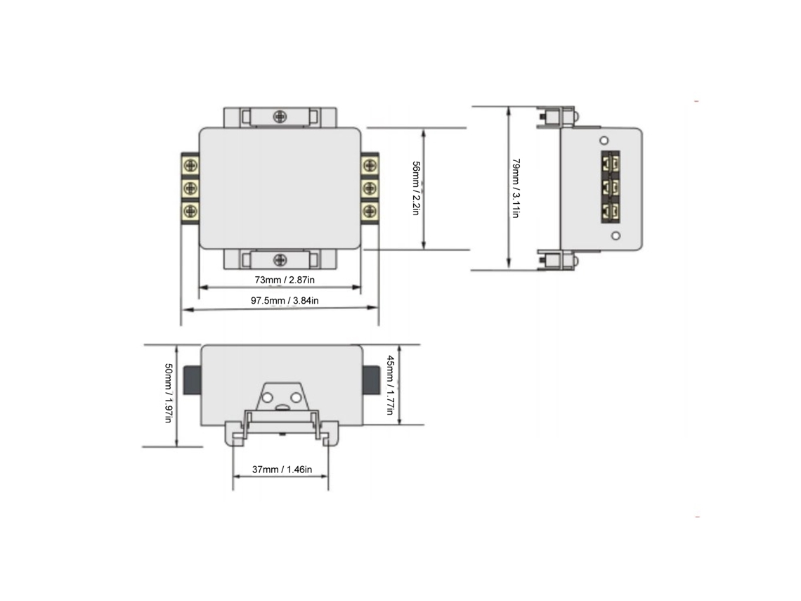2026yncm-filtro Emi Supressor De Ruído De Potência 2 Polos 1 Fase 115v 20a 50/60hz