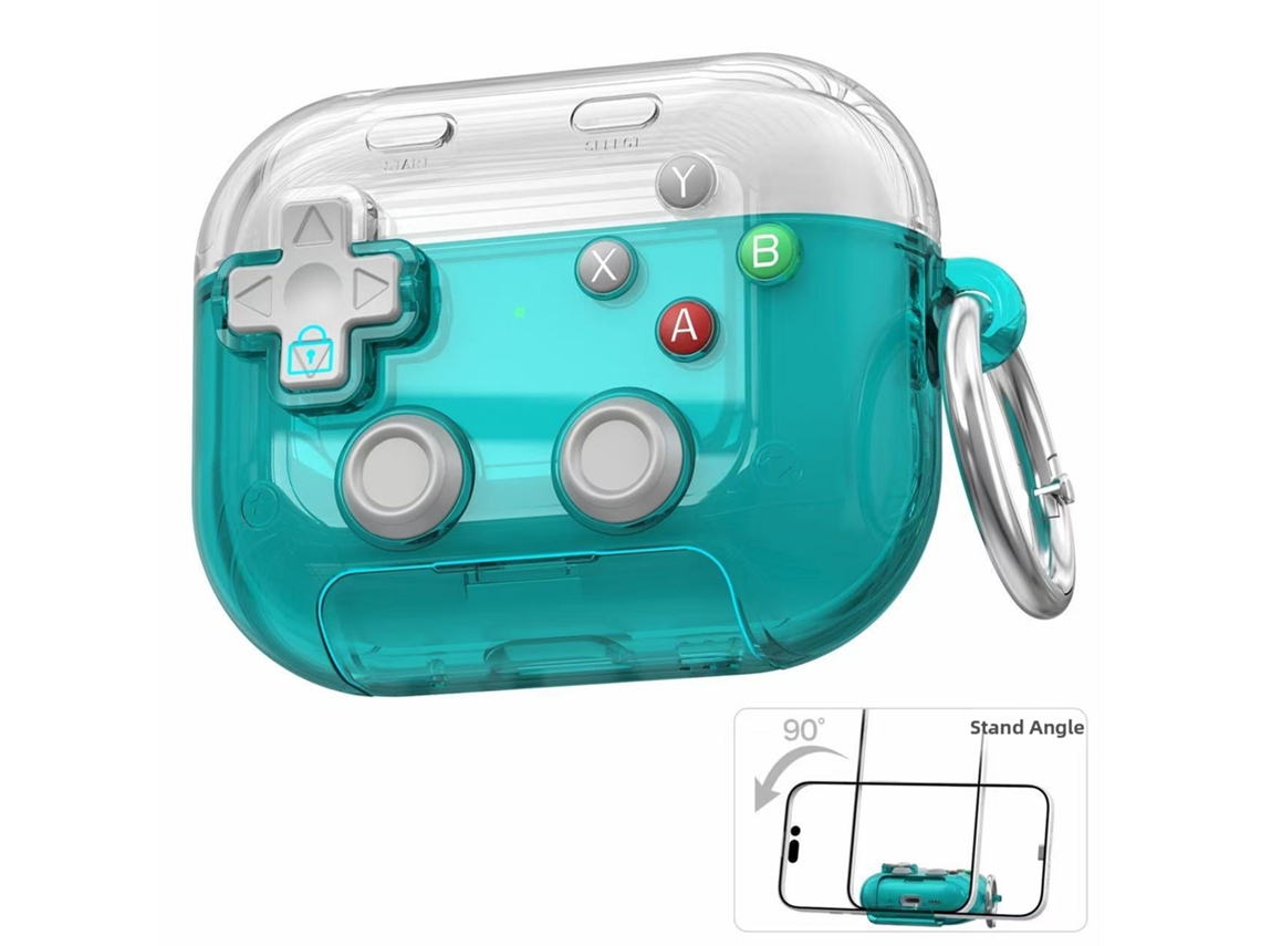 Capa Transparente Anti-stress Para Airpods 4, Com Gancho De Fixação Antí-perda E Proteção Contra Quedas (verde)