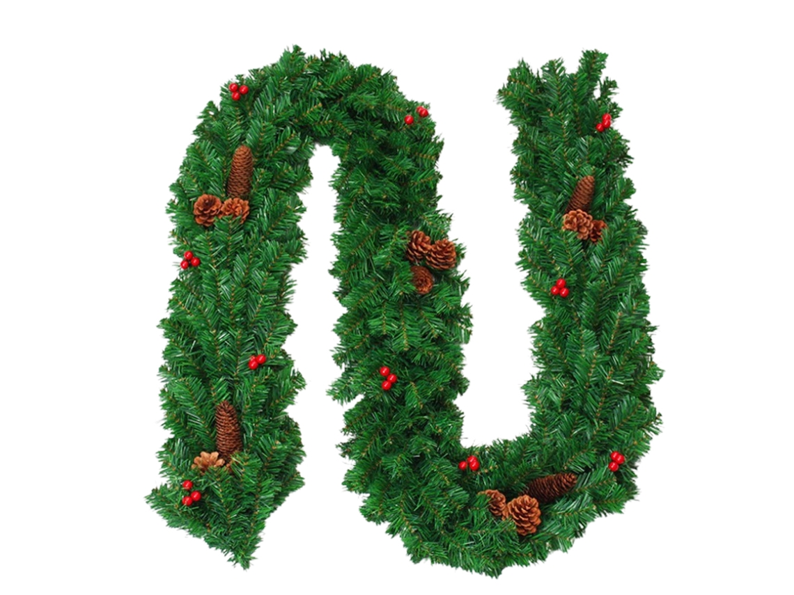 Decoração de Natal com Led, Guirlanda de 2.7m para Portas, Lareiras, Janelas e Jardim LAXISCREED