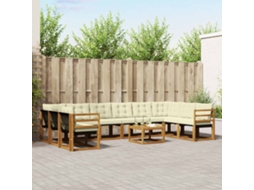 Vidaxl Conjunto De Sofás Para Exterior 11 Pcs Natural E Creme