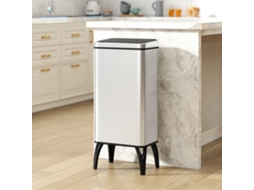 Balde De Lixo Automático 50 L Em Aço Inoxidável Com Sensor Infravermelhos E Aro Retenção 35.5x26x83.5 Cm Prata