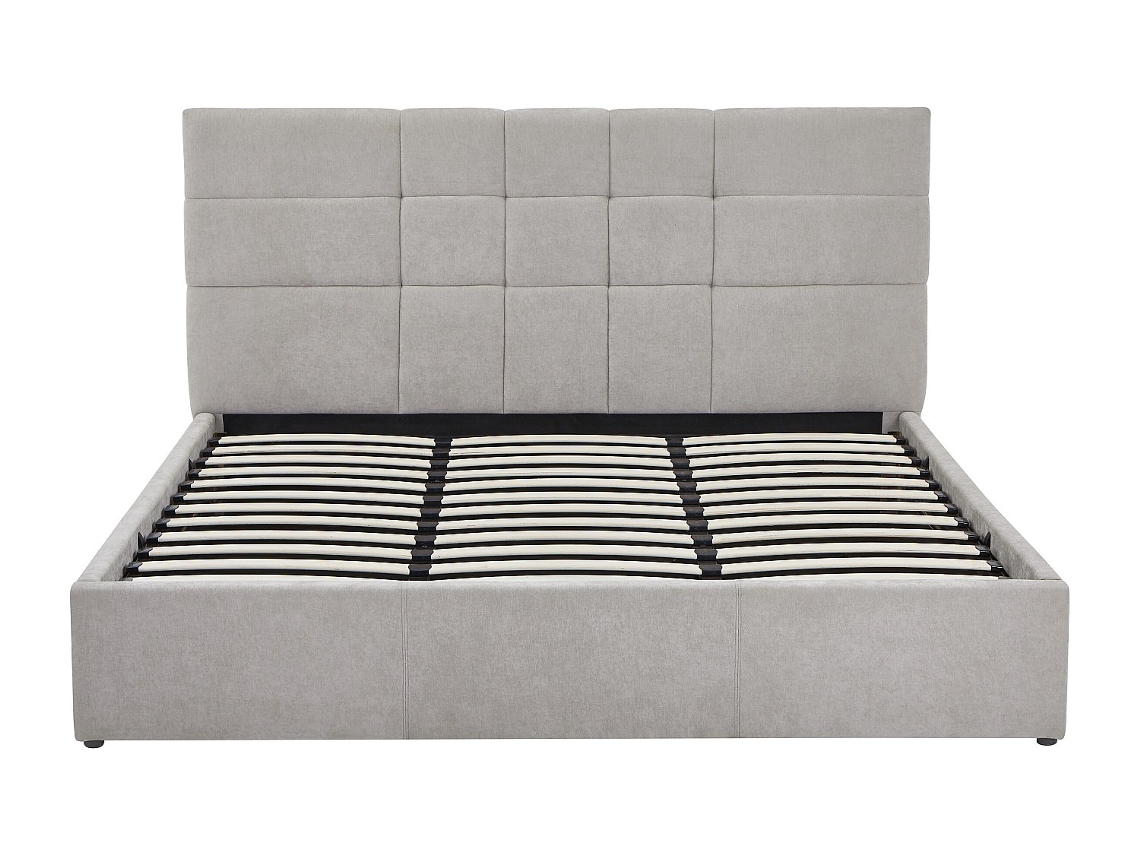 Cama Com Cofre Hopeya Pascal Morabito Cinzento Claro 200 X 200 Cm Sem Colchã£o Com Estrado