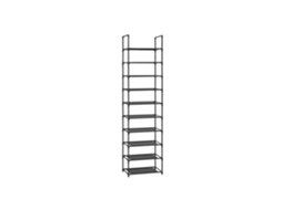 Zapatero Estrecho De 10 Niveles Modular Y Divisible Para Dormitorio 28x45x173 Cm - Negro
