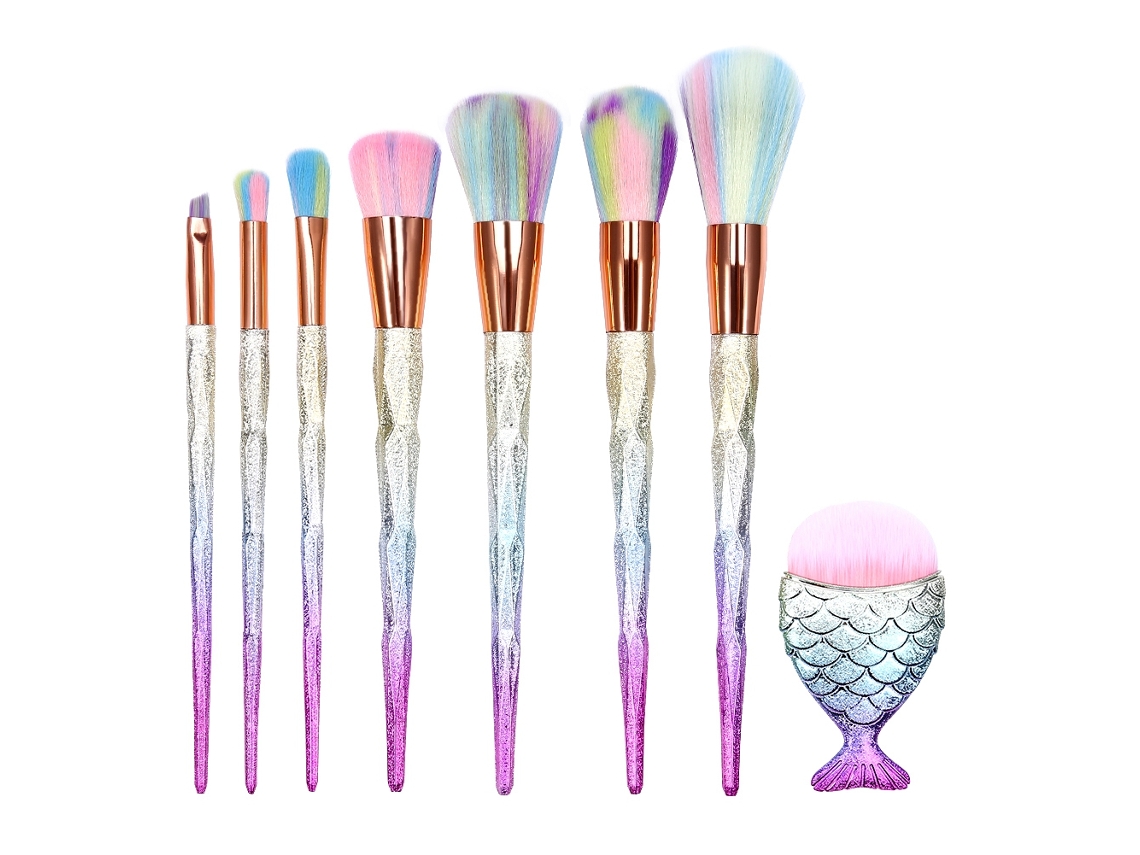 Kit de brochas de maquillaje de colores (para aplicar polvos y sombras de ojos)