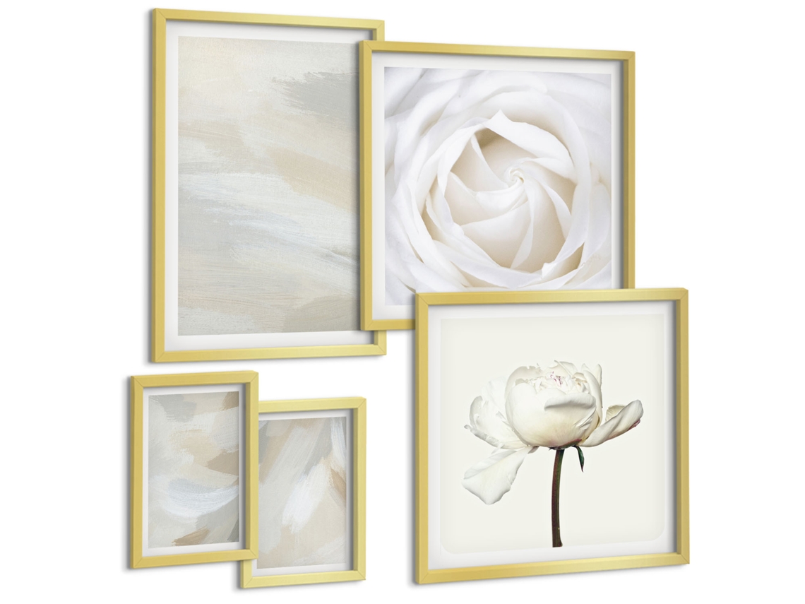 Conjunto De Pinturas Inspirações Florais Branco Espelharte (5 Peças)