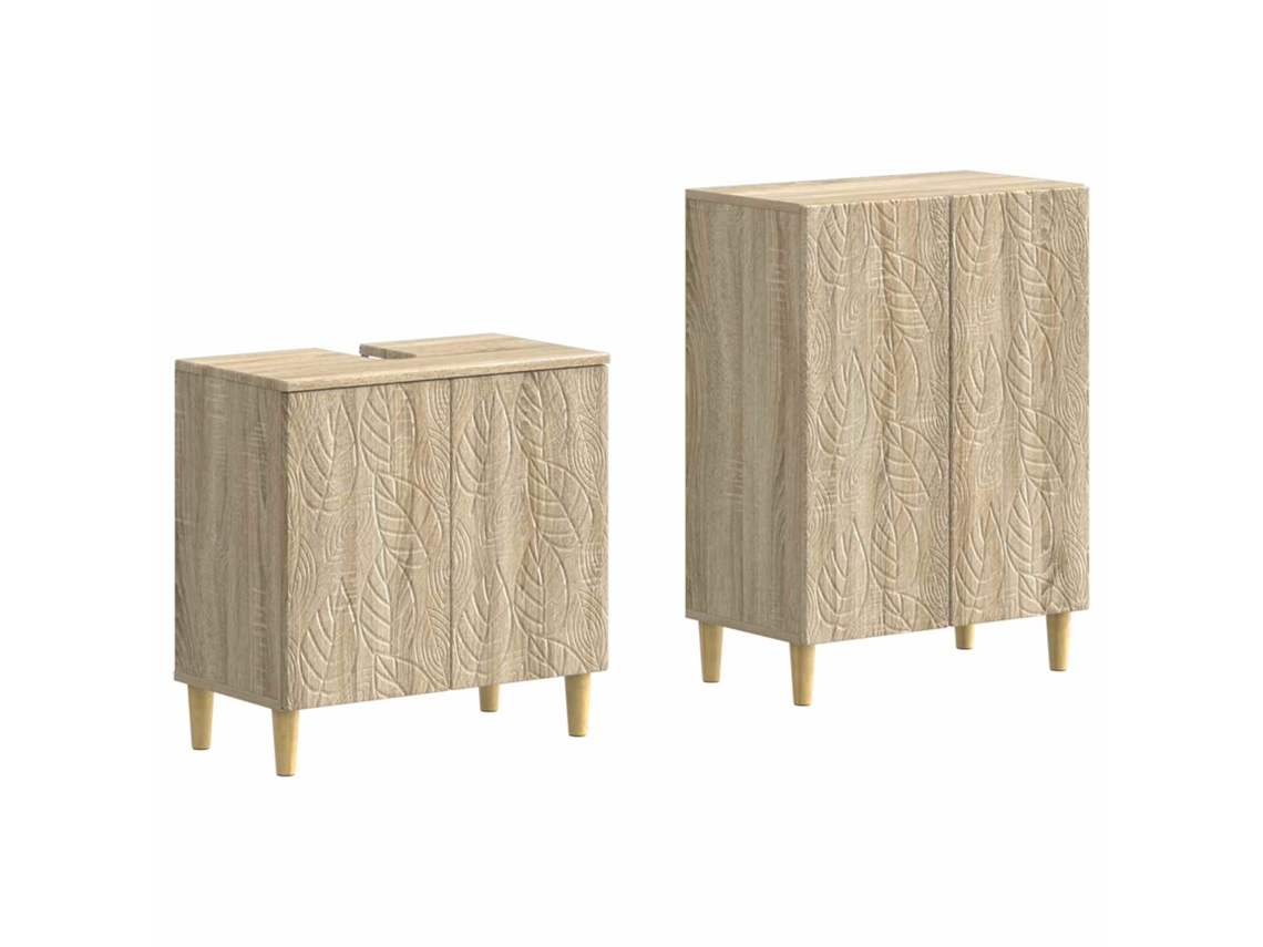 Vidaxl Conjunto De Armário De Banheiro Com 2 Peças Delft