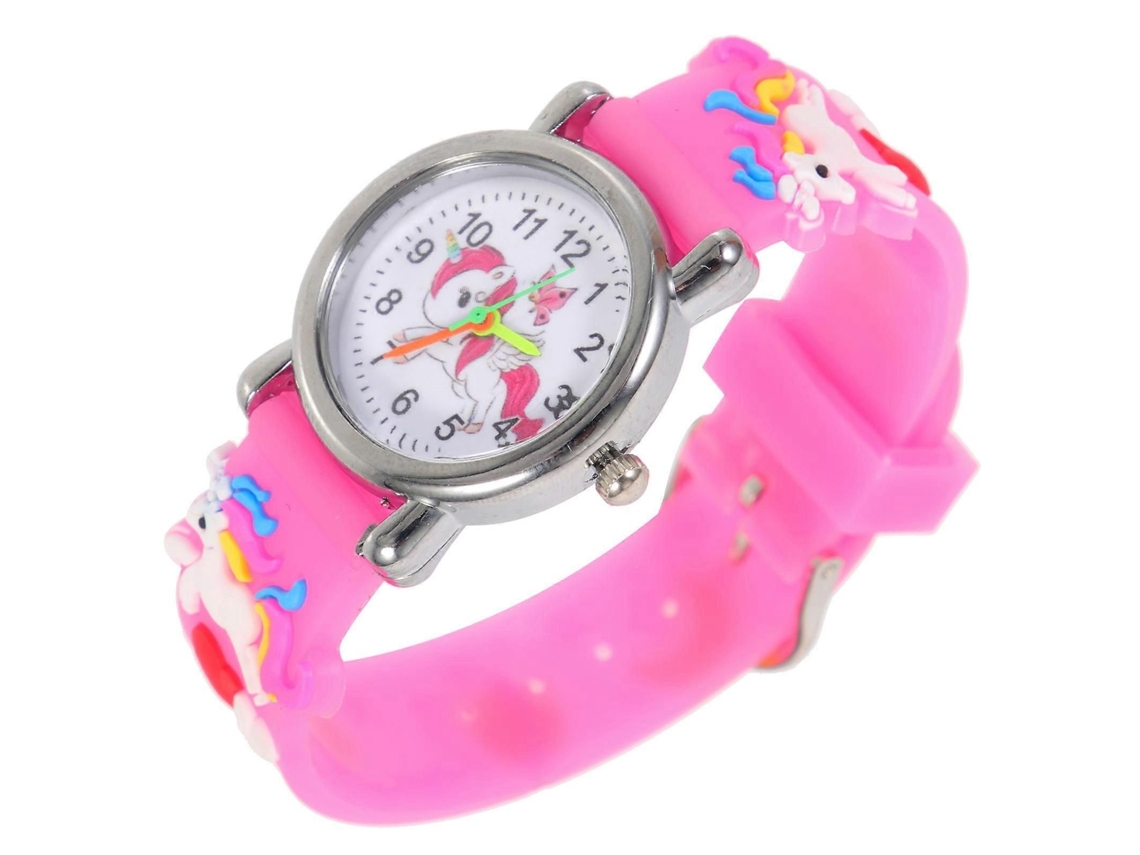 Relógio Infantil Com Tema De Unicórnio E Pulseira Silicone.