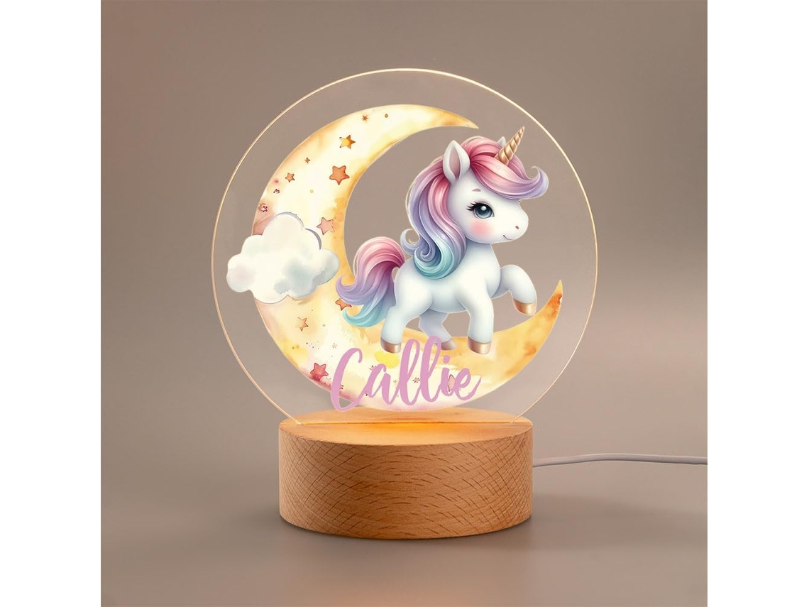Luz noturna LED personalizada para crianças, 20 pais, nome