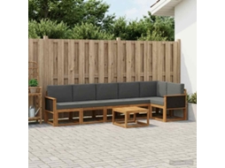 Vidaxl Conjunto De Sofás Para Exterior 7 Pcs Natural E Antracite
