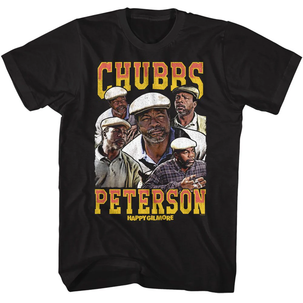 Unisex Adult T-shirt Rockinstone Happy Gilmore Movie Chubbs Peterson Black Sizexxl