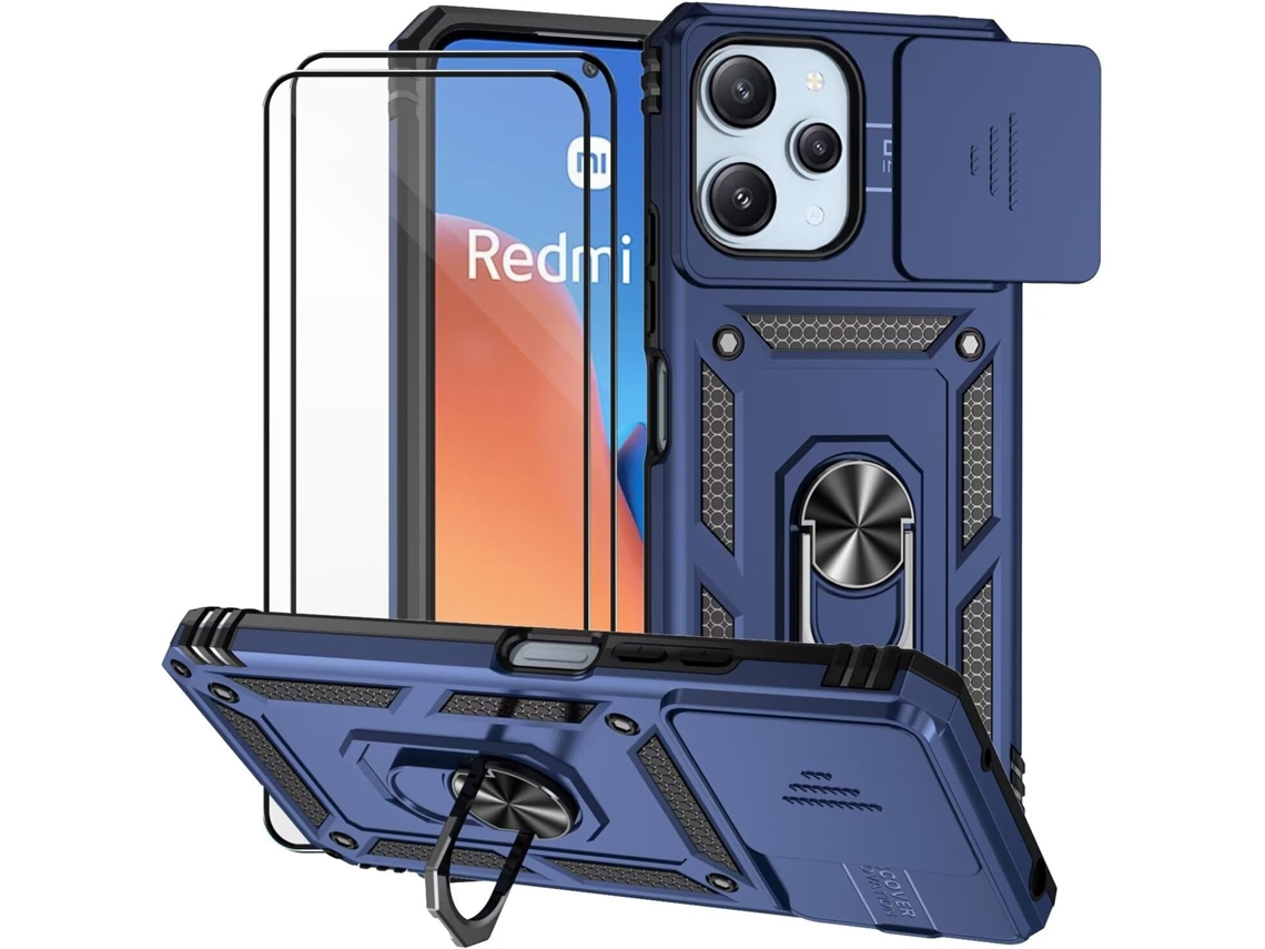 Capa Proteção Câmera Deslizante Para Xiaomi Xiaomi Poco M6 Pro 5g/redmi 12 4g/5g Hongwe. Azul