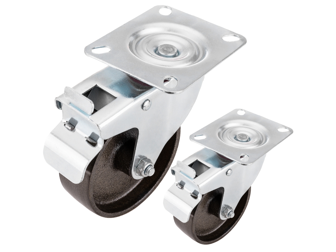 Rodízios Industriais de Metal com Freio 100 Mm 2 Unidades PRIMEMATIK.COM