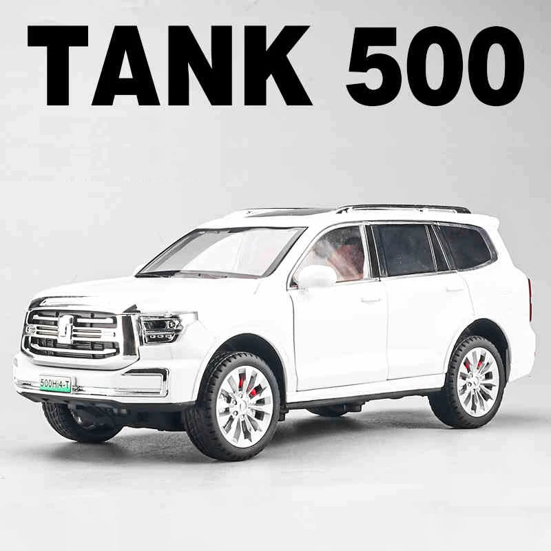 (branco) Miniatura De Carro Off-road Em Escala 1:24, Feita Em Metal Fundido, Com Efeitos De Som E Luz.