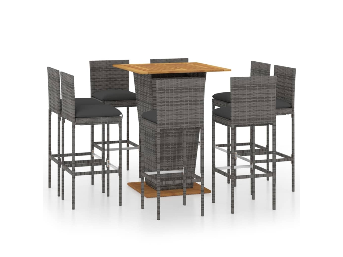 Garden Bar Set, Garden Bar Sets Vidaxl Cinzeto Rattan / Vime (80 Cm Table Length)