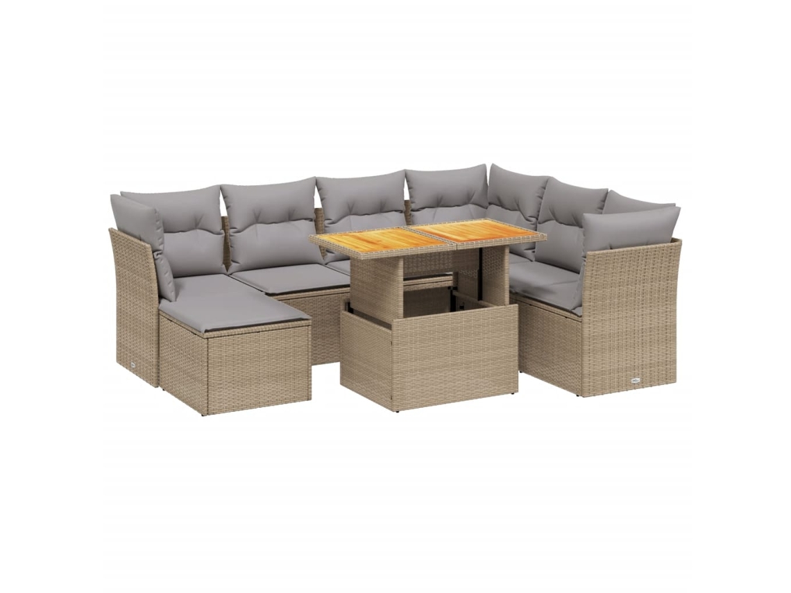 Garden Sofa Set, Garden Sofa Sets Vidaxl Bege Rattan / Vime (n/a)