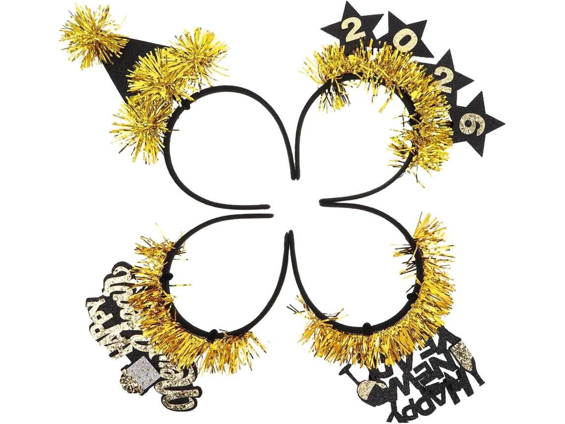 Conjunto De 4 Tiaras Em Formato De Estrela Para Cabelo, Acessórios Para Festa, Véspera De Ano Novo.