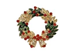 Broche Natalino Com Alce, Laços E Campainhas Em Cobre Da Laxiscreed Para Decoração Festiva De Natal