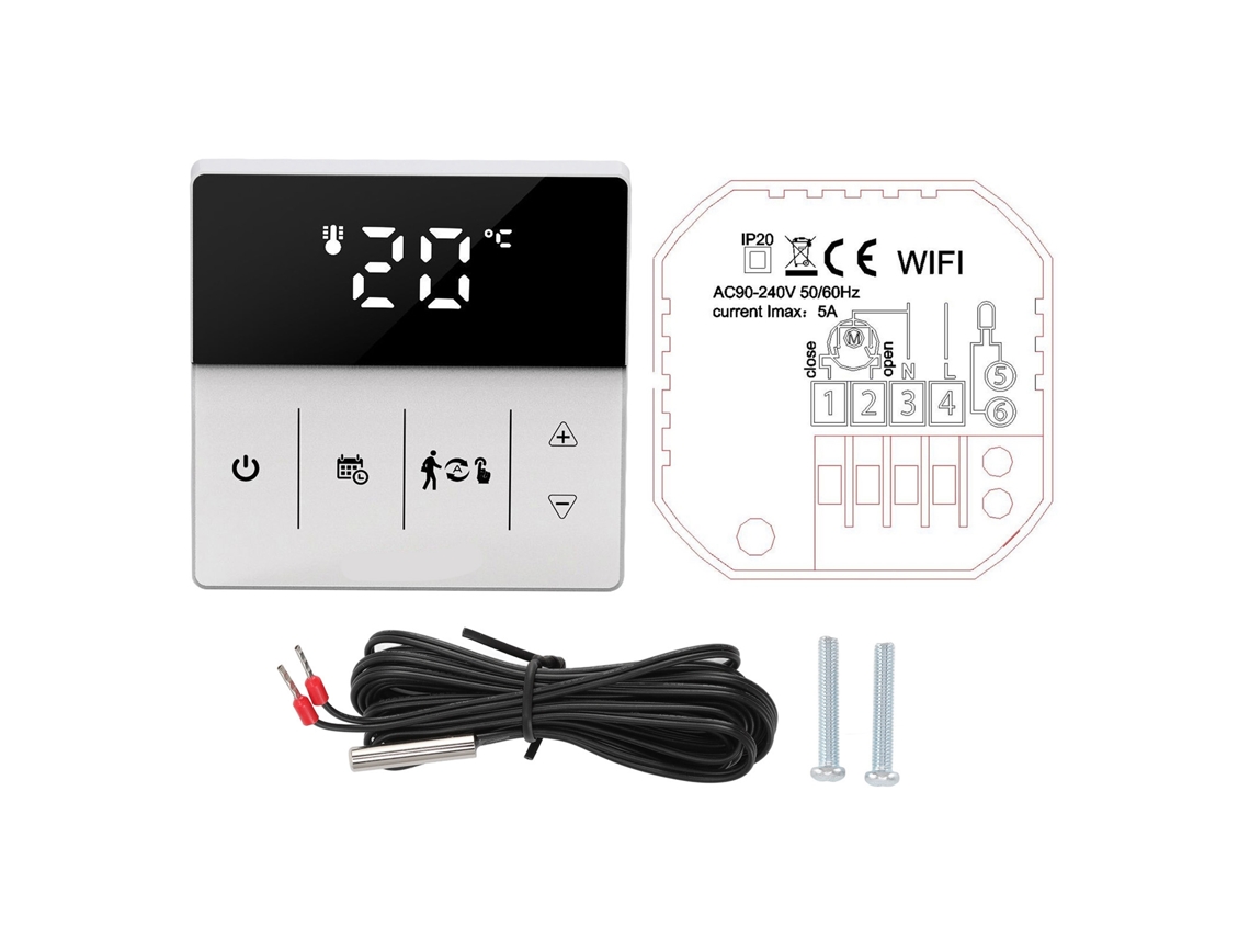 Termostato Inteligente Wifi com Tela Touch, Controle App e Voz para Casa 90 240v S/MARCA