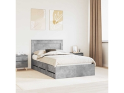 Vidaxl Estrutura Da Cama Cinzento 120 X 190 Cm Madeira De Engenharia