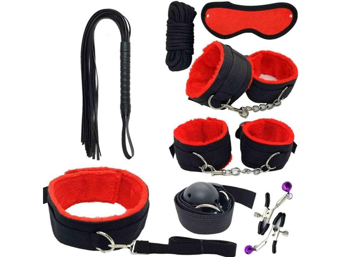 Conjunto De 8 Peças Nylon Vermelho Para Lazer, Acessórios Prática Ioga, Brinquedos Antiestresse, Faixa