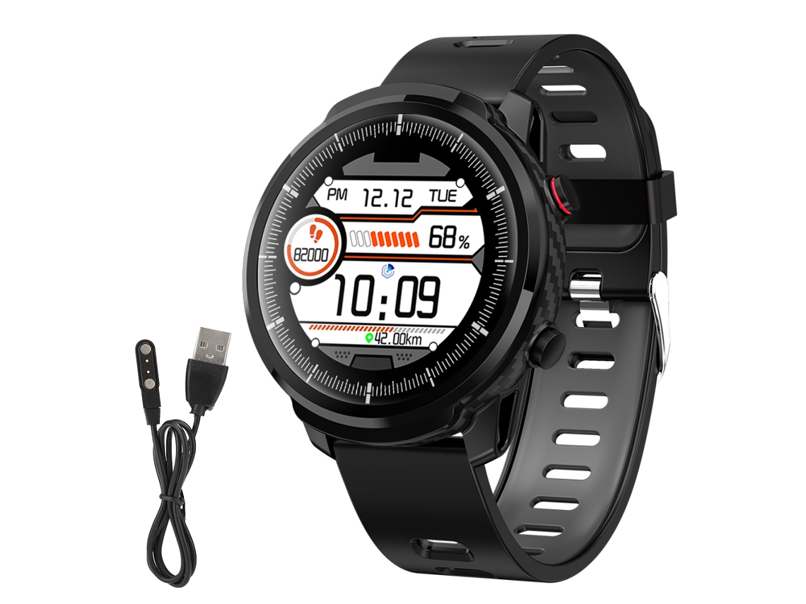 Pulseira Inteligente EOOCOO com previsão do tempo, monitoramento cardíaco, tela redonda 1,3 polegadas, IP68