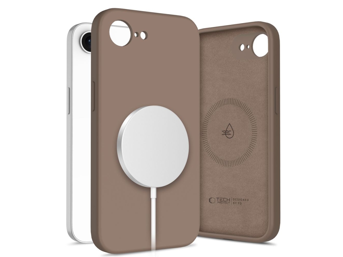 Capa Tech-protect Magsafe Para Iphone 16e 17e, De Silicone, Protetora E Compacta