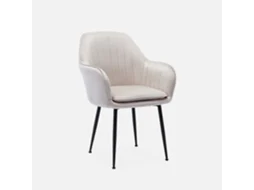 Cadeirão de Veludo Branco com Pernas de Metal L SWEEEK