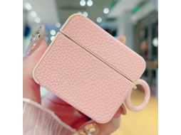 Capa Protetora Para Fones De Ouvido Airpods 3 Com Adesivo De Couro Texturizado De Lichia.