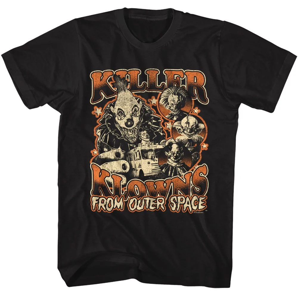 Rockinstone Killer Klowns Halloween Klowns Black Adult T-shirt Size:xxxl