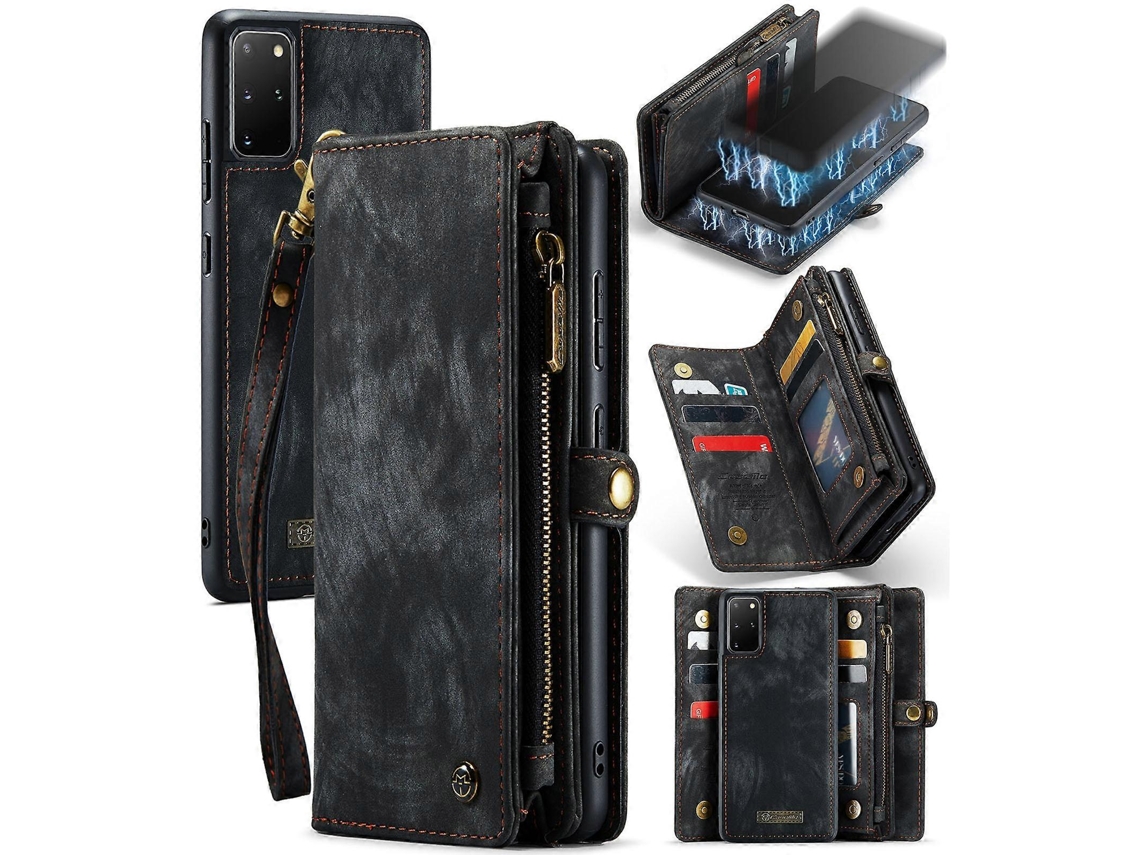 Capa Multifuncional Destacável Caseme Em Couro, Com Abertura Horizontal, Compartimento Para Cartões, Porta-cartões, Carteira Com Zíper E Porta-retrato