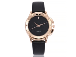 Relógio de Pulso Feminino Vansvar com Pulseira Pu Estilo Simples Stars Dial Preto