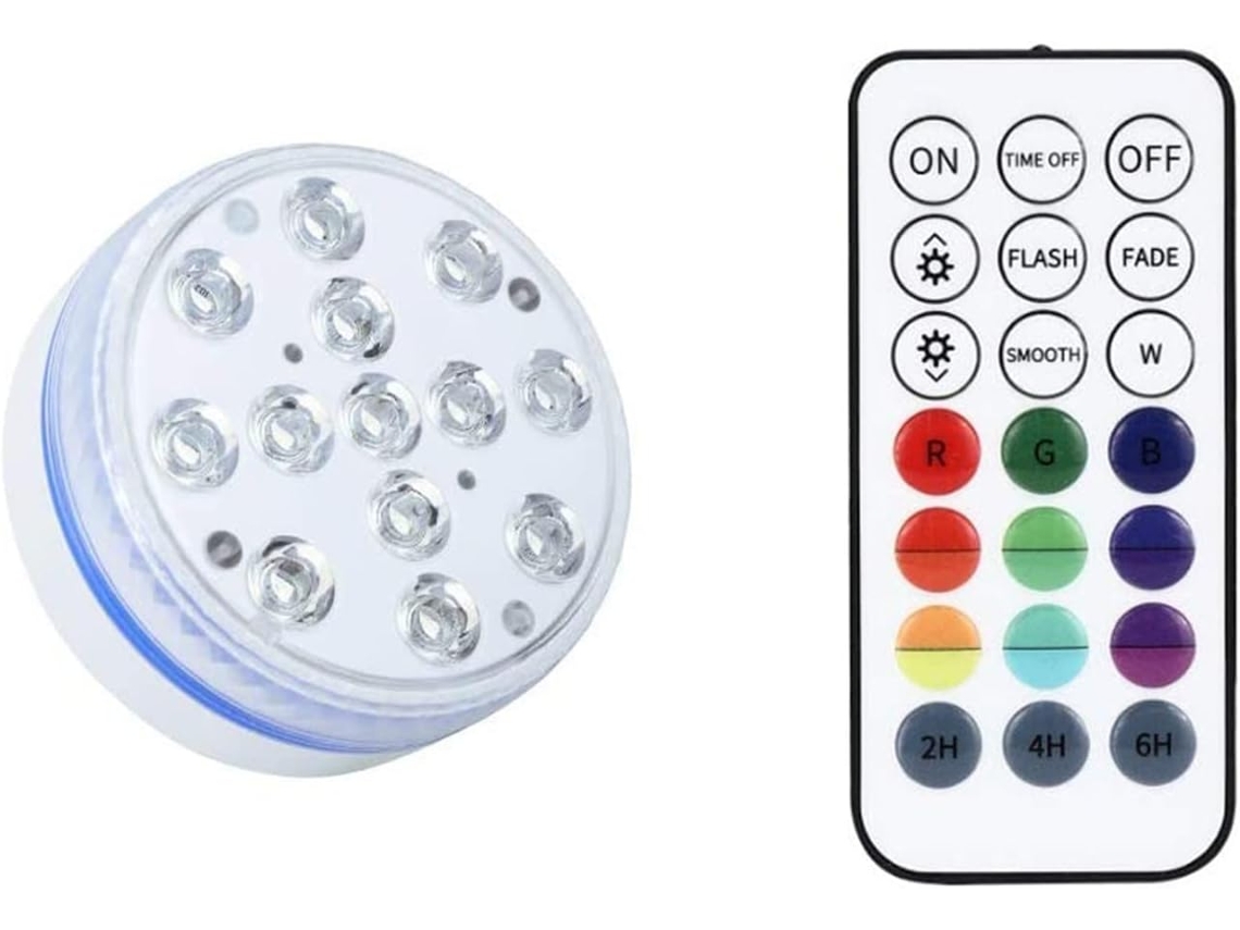 Lâmpada magnética 13 cores, recarregável USB, para piscina, ventosas, GOKOCO